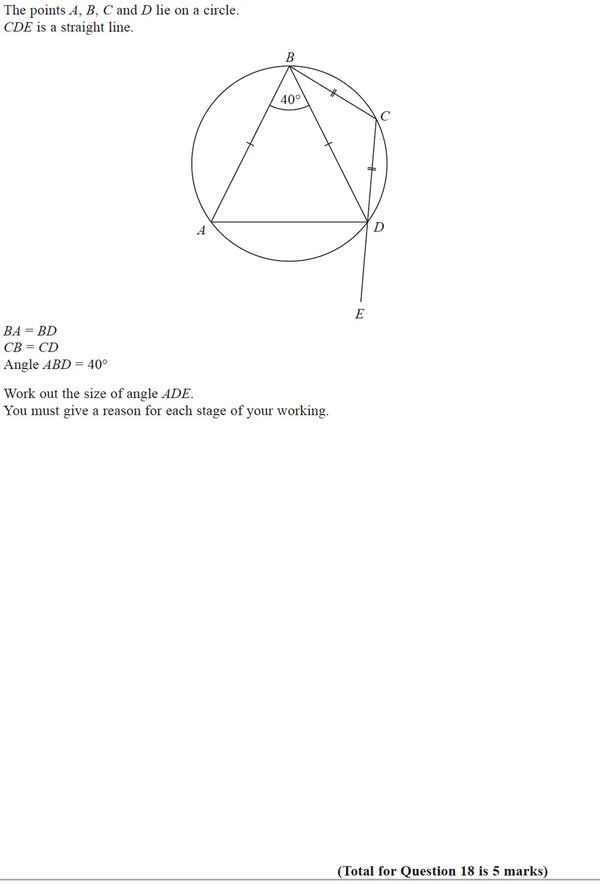 Gcse Maths Test Circle Theorems Edexcel
