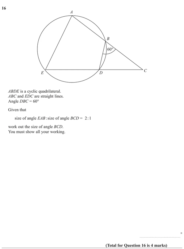 Gcse Maths Test Circle Theorems Edexcel